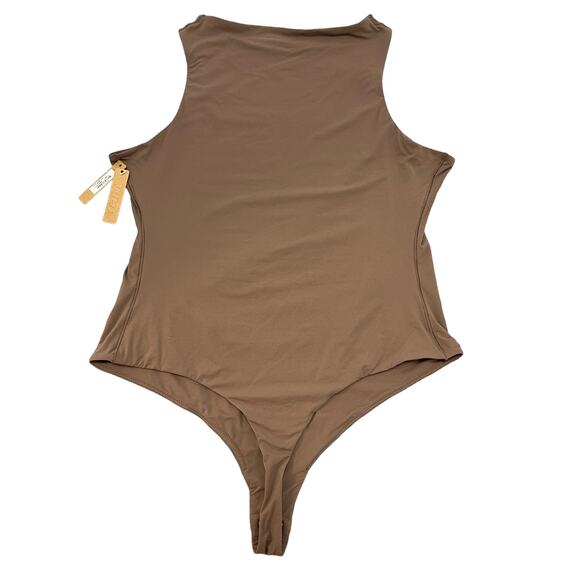 Skims Bodysuit Tan Snap Closure Sleeveless Stretch High Neck Plus Size 4X Layer - Picture 3 of 7